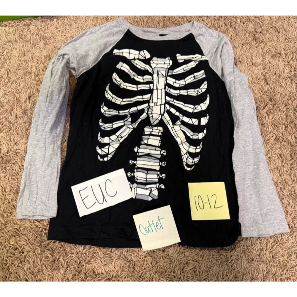 Gymboree skeleton long sleeve t shirt sz 10-12 EUC
